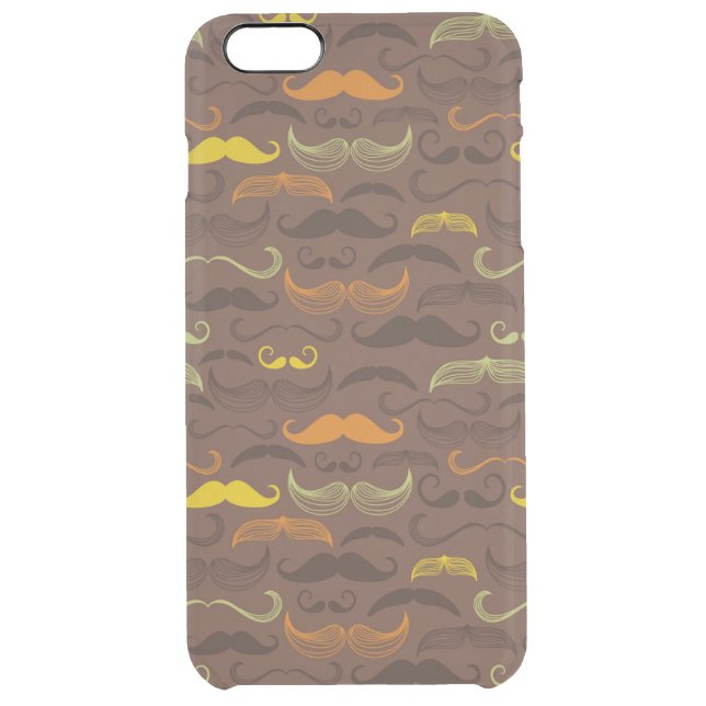 Mustache pattern, retro style 5 uncommon iPhone case (Back)