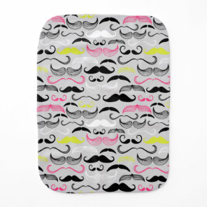 Mustache pattern, retro style burp cloth