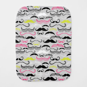 Mustache pattern, retro style burp cloth