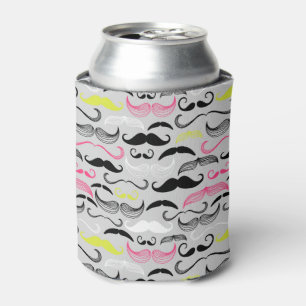 Mustache pattern, retro style can cooler