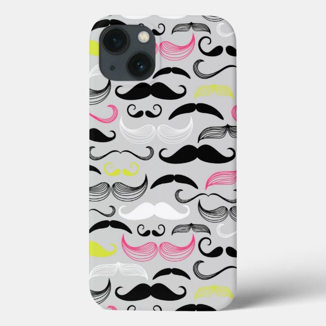 Mustache pattern, retro style Case-Mate iPhone case (Back)