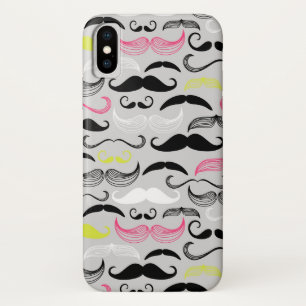 Mustache pattern, retro style iPhone x case