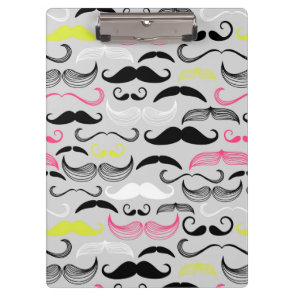 Mustache pattern, retro style clipboard