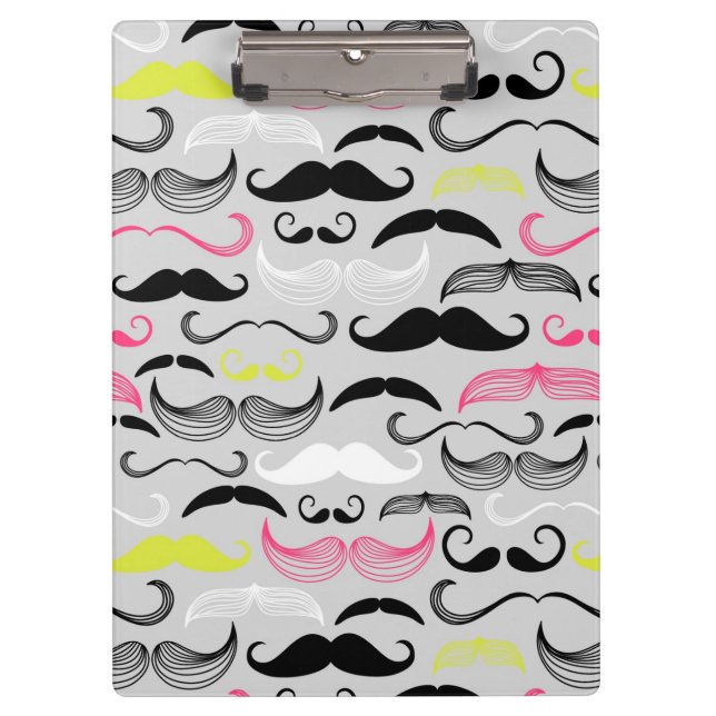 Mustache pattern, retro style clipboard (Front)