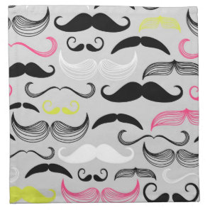 Mustache pattern, retro style cloth napkin
