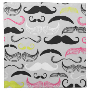 Mustache pattern, retro style cloth napkin