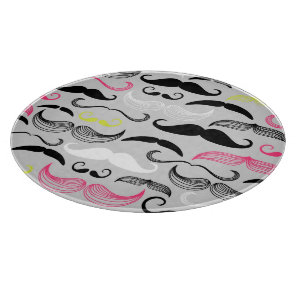 Mustache pattern, retro style cutting board
