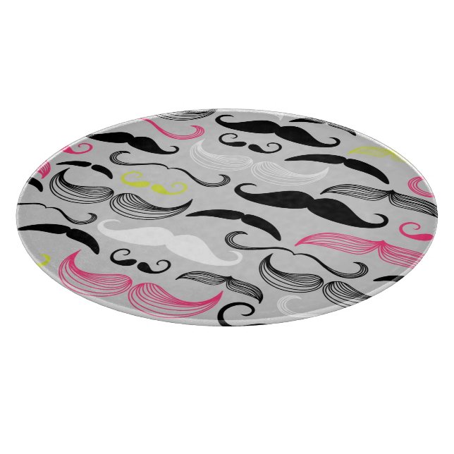 Mustache pattern, retro style cutting board (Corner)