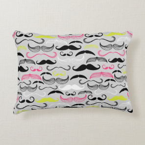 Mustache pattern, retro style decorative pillow