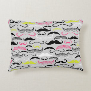 Mustache pattern, retro style decorative pillow