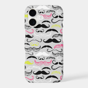 Mustache pattern, retro style iPhone 17 case