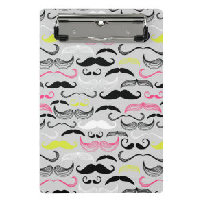 Mustache pattern, retro style mini clipboard