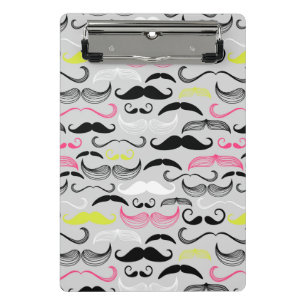 Mustache pattern, retro style mini clipboard