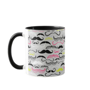 Mustache pattern, retro style mug