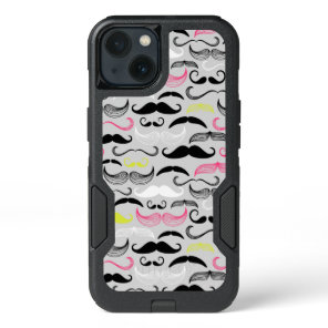 Mustache pattern, retro style iPhone 13 case