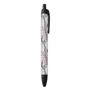 Mustache pattern, retro style pen