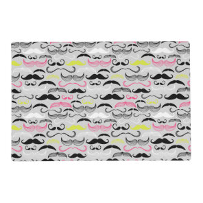 Mustache pattern, retro style placemat