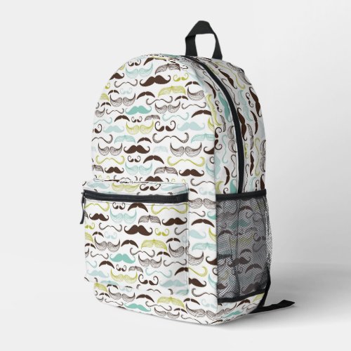 Mustache pattern retro style printed backpack