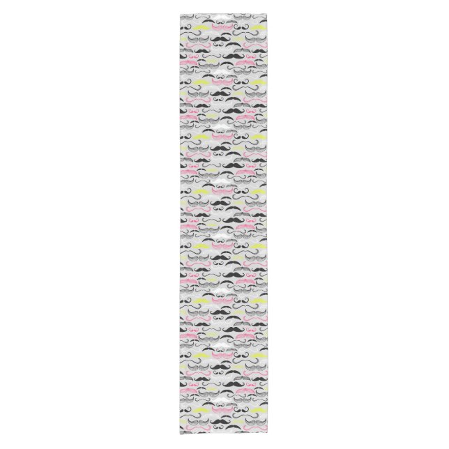 Mustache pattern, retro style short table runner (Front)