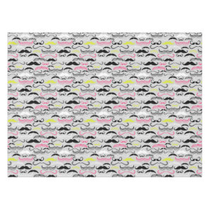 Mustache pattern, retro style tablecloth