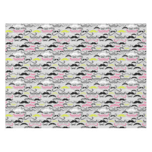 Mustache pattern, retro style tablecloth