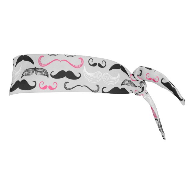 Mustache pattern, retro style tie headband (Rotate 90)