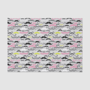 Mustache pattern, retro style tissue paper