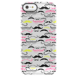 Mustache pattern, retro style permafrost iPhone SE/5/5s case