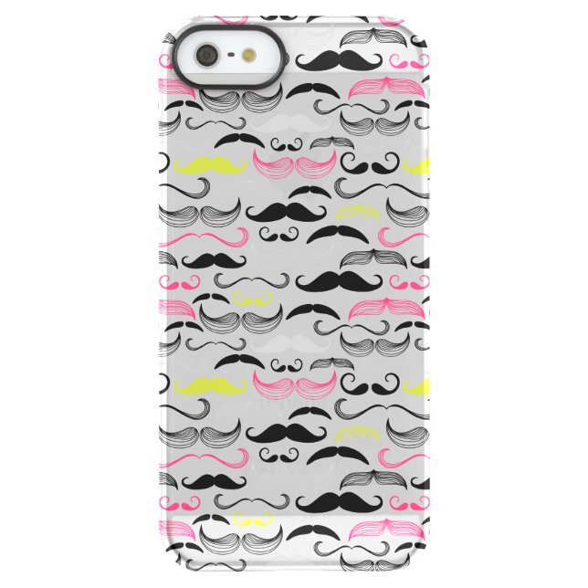 Mustache pattern, retro style uncommon iPhone case (Back)