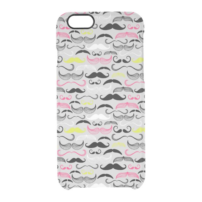 Mustache pattern, retro style uncommon iPhone case (Back)