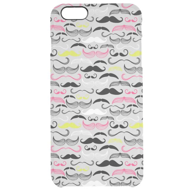Mustache pattern, retro style uncommon iPhone case (Back)