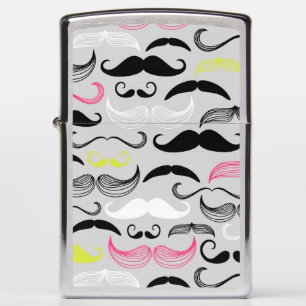 Mustache pattern, retro style zippo lighter