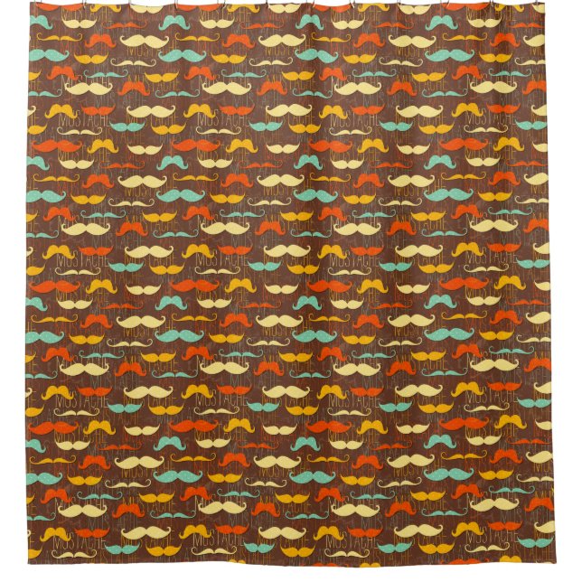 Mustache pattern shower curtain (Front)