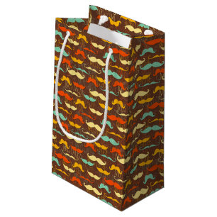 Mustache pattern small gift bag