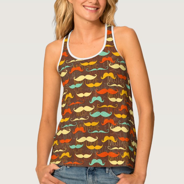 Mustache pattern tank top (Front)