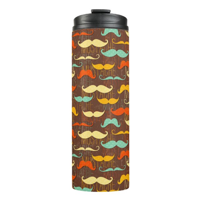 Mustache pattern thermal tumbler (Front)