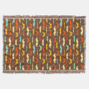 Mustache pattern throw blanket