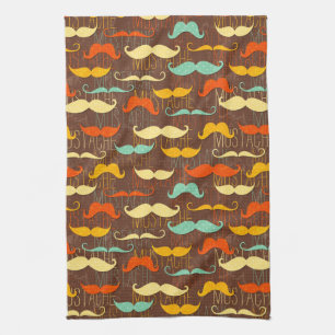 Mustache pattern towel