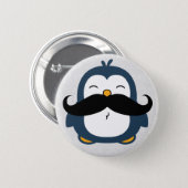 Mustache Penguin Button (Front & Back)