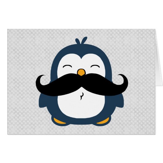 Mustache Penguin Cards (Front Horizontal)