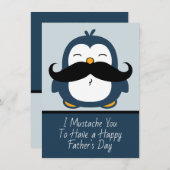 Mustache Penguin Father's Day | Blue (Front/Back)
