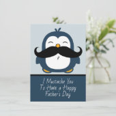 Mustache Penguin Grand Father's Day | Blue (Standing Front)