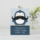 Mustache Penguin Happy Mother's Day Card (Standing Front)