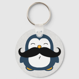 Mustache Penguin Keychain