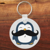Mustache Penguin Keychain (Back)