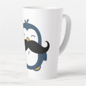 Mustache Penguin Latte Mug (Right Angle)