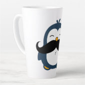 Mustache Penguin Latte Mug (Left Angle)