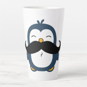 Mustache Penguin Latte Mug
