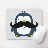 Mustache Penguin Mouse Pad (With Mouse)