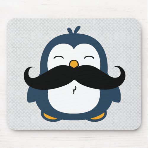 Mustache Penguin Mouse Pad